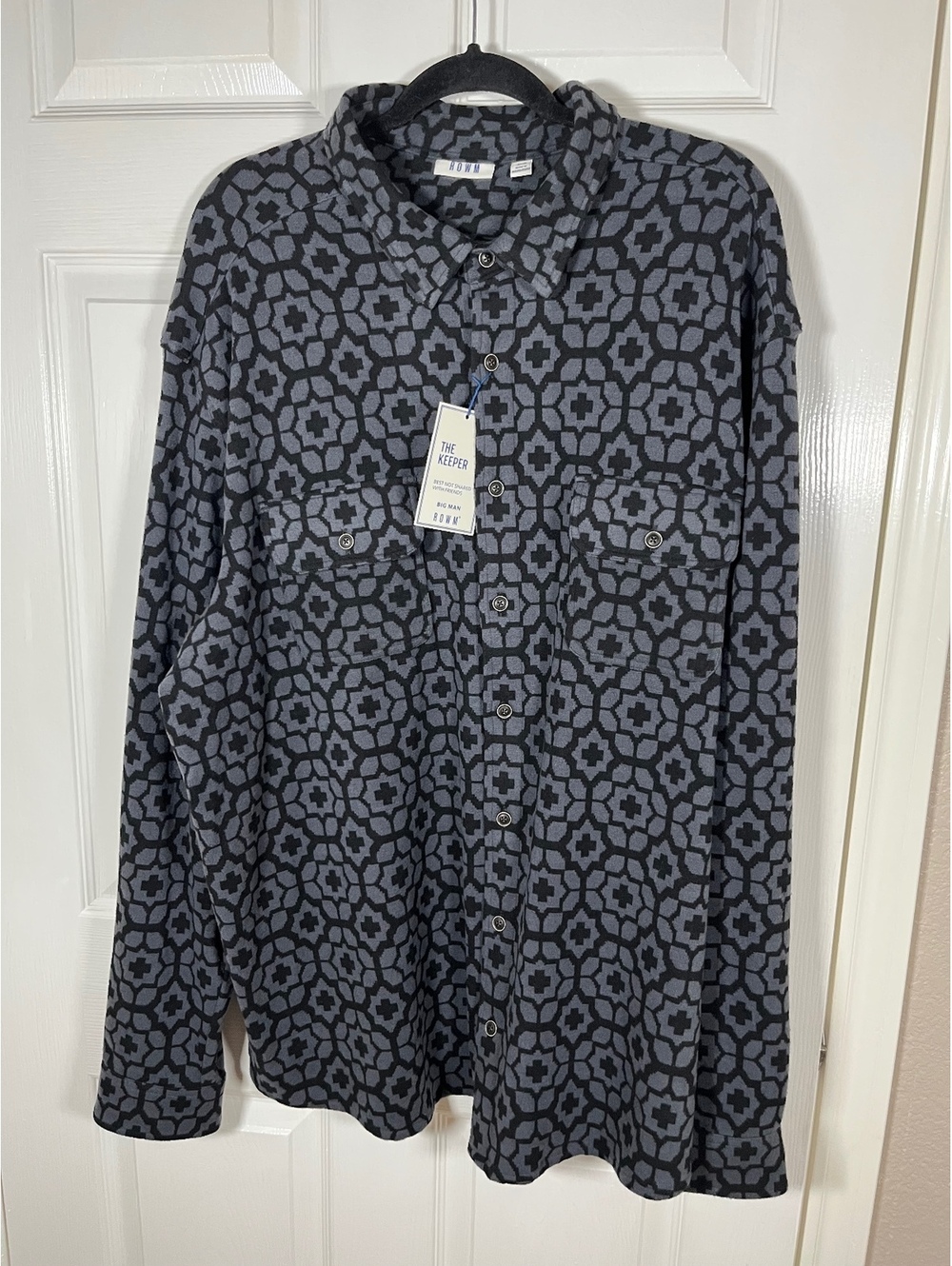 Rowm gray and black long sleeve button up men’s size 3xl